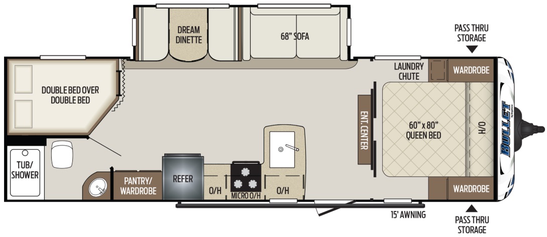 2019 KEYSTONE BULLET 273BHSWE, , floor-plans-day image number 0